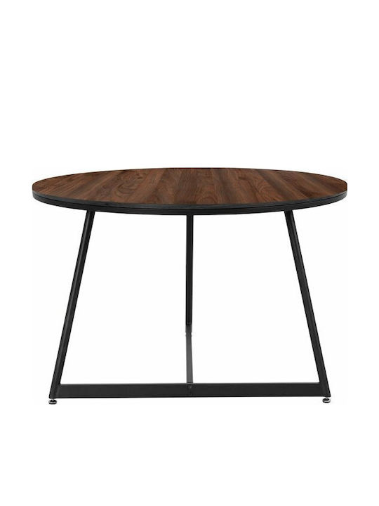 Denton 1023 Round Table Dining Room Wooden Walnut, Black 78x78cm