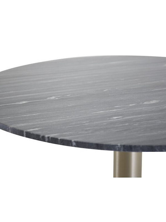 Dallas 175 Round Table Dining Room with Marble Surface Gold, Black Marble 75x75cm