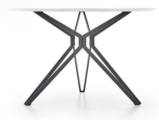 Houston 218 Round Dining Room Table Glossy White Black Houston 218 Round Dining Room Table Glossy White Black
