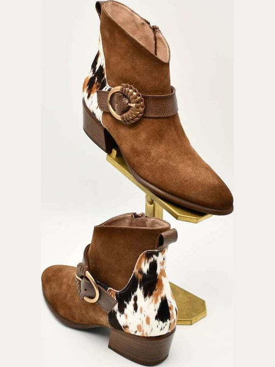 Leder Stiefeletten Damen Braun
