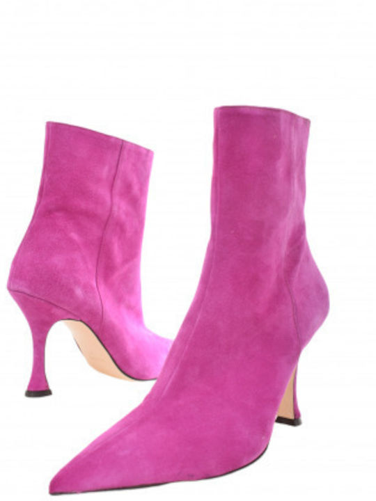Wildleder Stiefeletten Damen Fuchsie