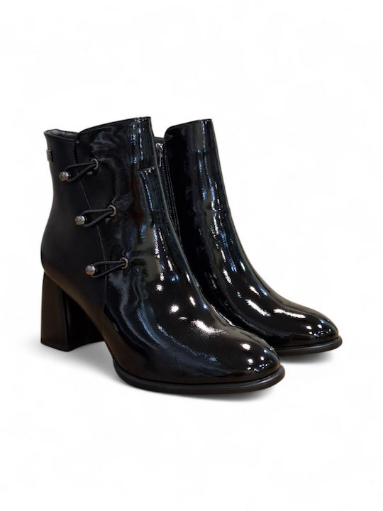 Stiefeletten Damen aus Lackleder Schwarz