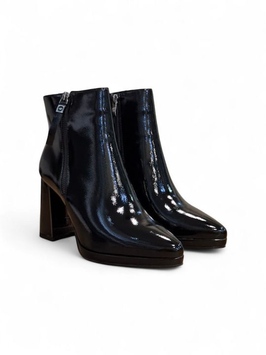 Stiefeletten Damen aus Lackleder Schwarz