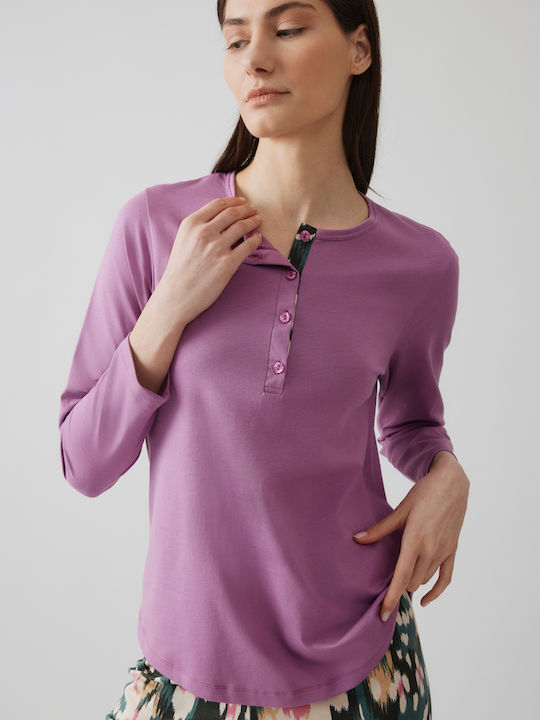 Minerva Winter Women's Pyjama Set Violet Floral
