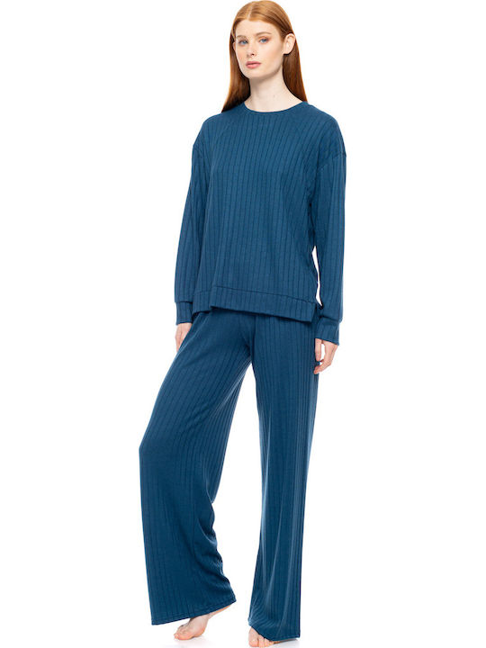 Pink Label Winter Damen Pyjama-Set Mint