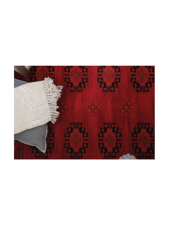 Royal Carpet Afgan 6871 Lucrat manual Covor Rectangular cu franjuri Bordeaux
