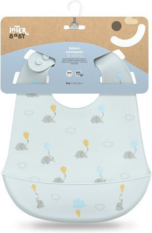 Interbaby Αδιάβροχη Σαλιάρα Σιλικόνης Blue για 6 m+