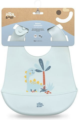 Interbaby Αδιάβροχη Σαλιάρα Σιλικόνης Blue για 6 m+