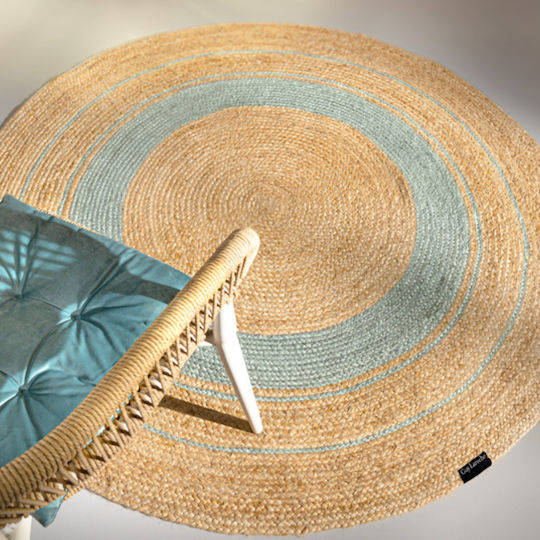 Guy Laroche Grande Rug Round Summer from Jute Aqua