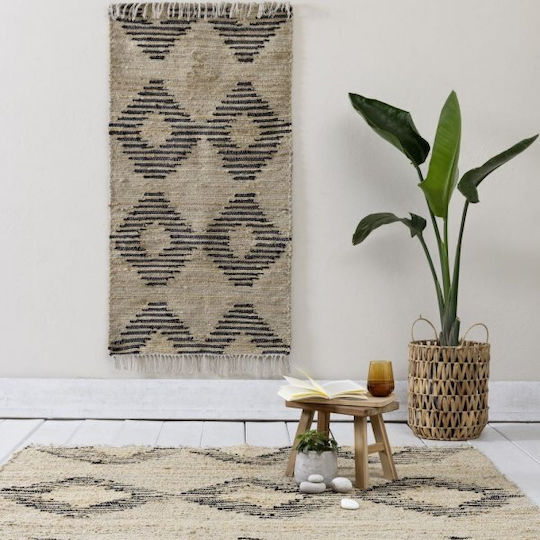 Nima Dune Χαλί Ορθογώνιο Βαμβακερό Μπεζ, Μαύρο 160x230cm