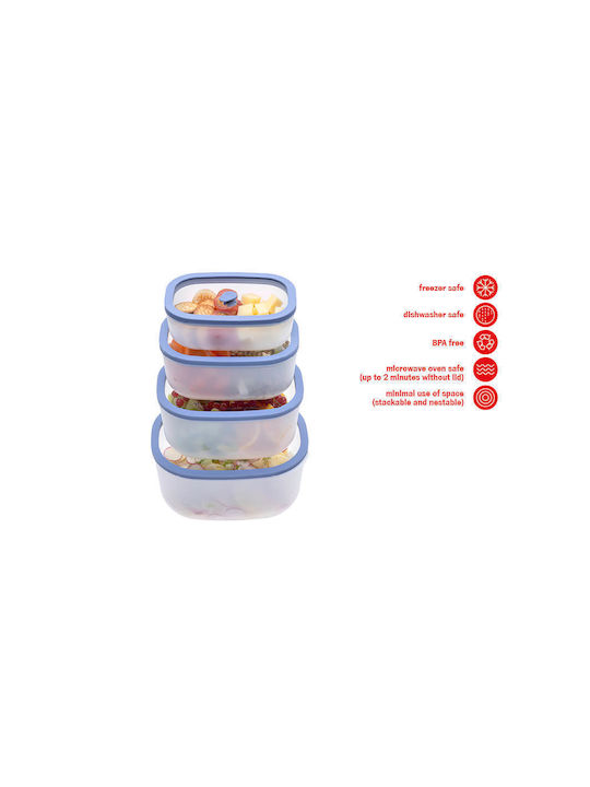 Status Microwave Glass Lunch Box Lilac 4pcs