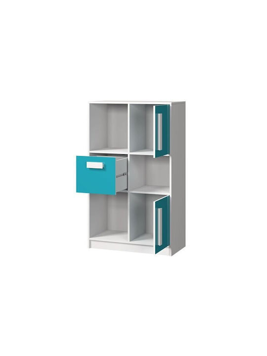 Biblioteci Merevari 101 Glossy Turquoise, White 2buc 80x40x133cm