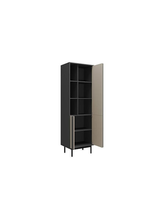 Библиотека Levali 102 Прахозелен Антрацит 63x43x195см