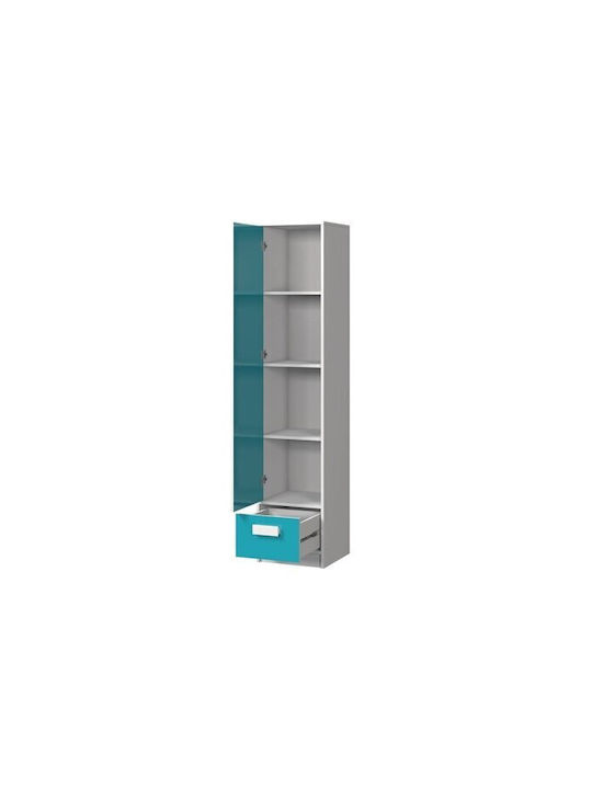 Bookcase Merevari 105 Glossy Turquoise White 40x40x191cm