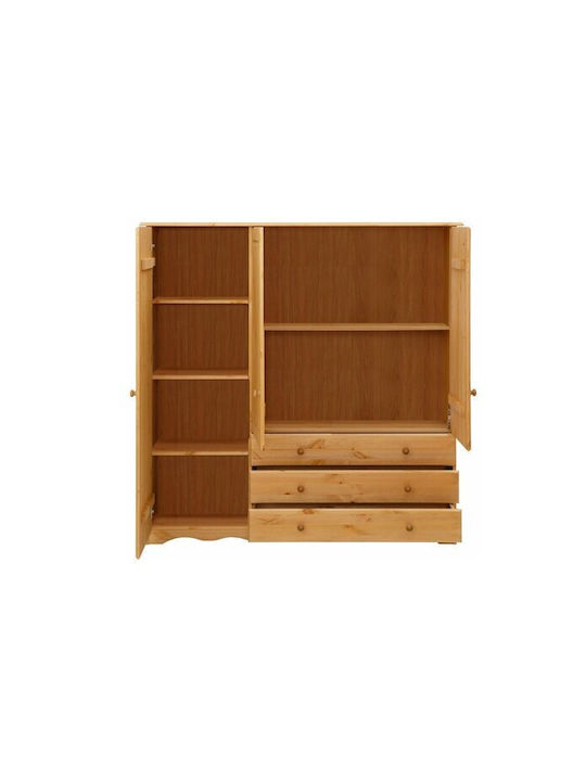 Triple Door Wardrobe Denton Pine 140x35x140cm