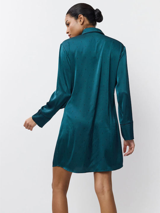 Aruelle Winter Damen Nachthemd Dark Green