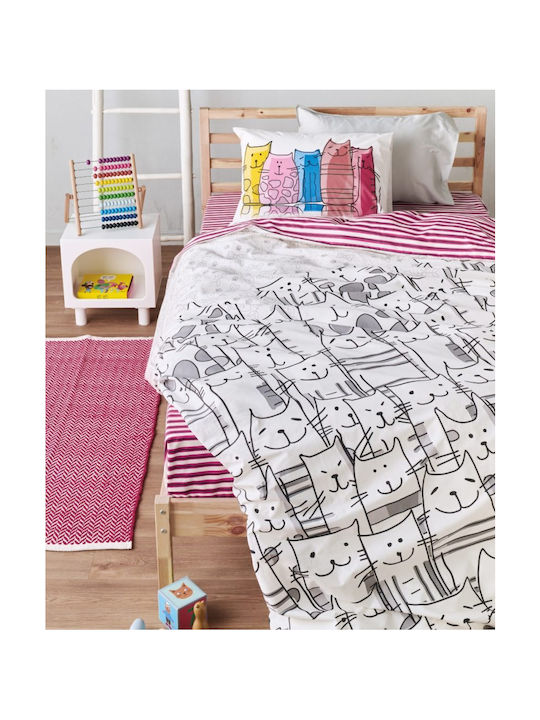 Kentia Kinderdecke Einzel Grey-pink 160x240cm