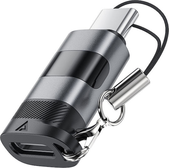Acefast Converter USB-C male to USB-C female Gray 1pcs