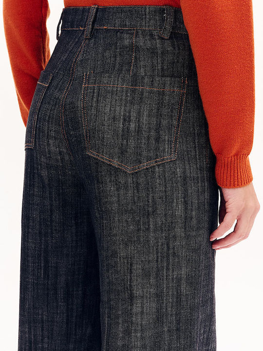 High Waist Women's Jean Trousers Flared Gray
