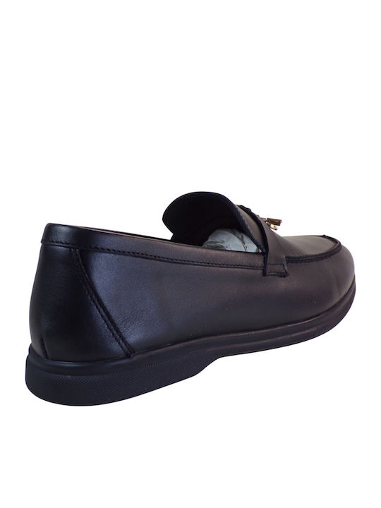 Leather Women's Moccasins in Black Color