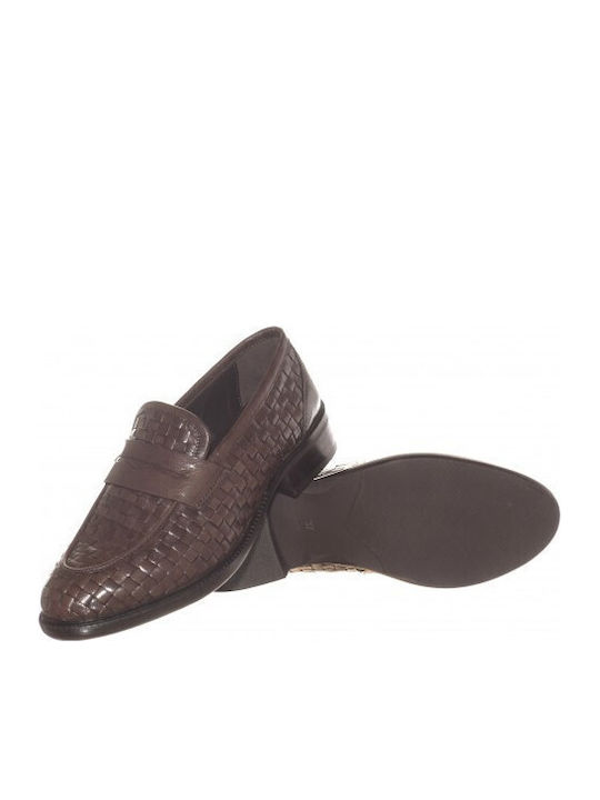 Leather Women's Moccasins in Brown Color
