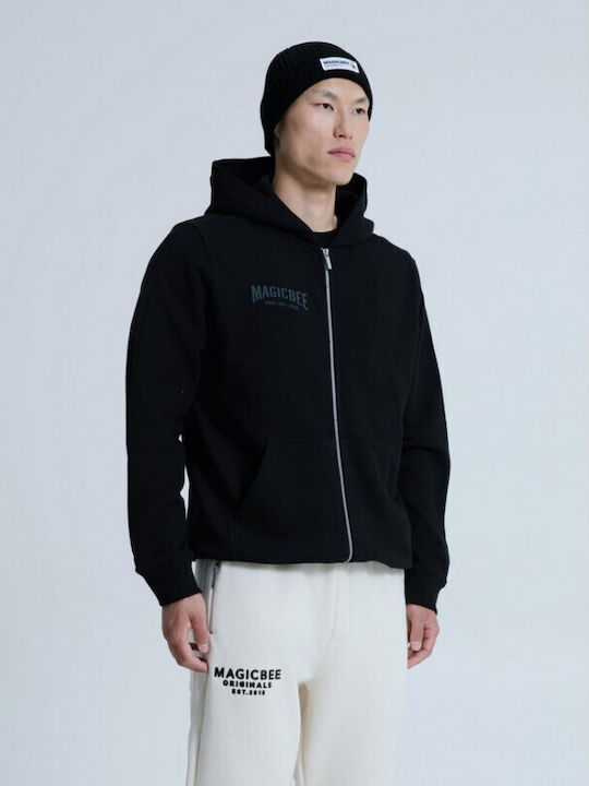 Black Hooded Cardigan