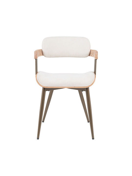Cameo Dining Room Metallic Chair Bronze-white-wash-beige 53x49.5x75.5cm