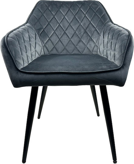 Florencia Scaune Sala de mese Catifelate Grey/Black 1buc 56x60x81buc