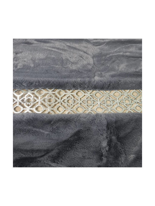 Saray Home Rabbit Luxurius Modern Bedroom Rugs Set Γκρι-ασημί DSN01 GRSLV 3pcs