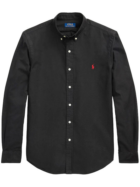 Long-sleeved Cotton Shirt Black