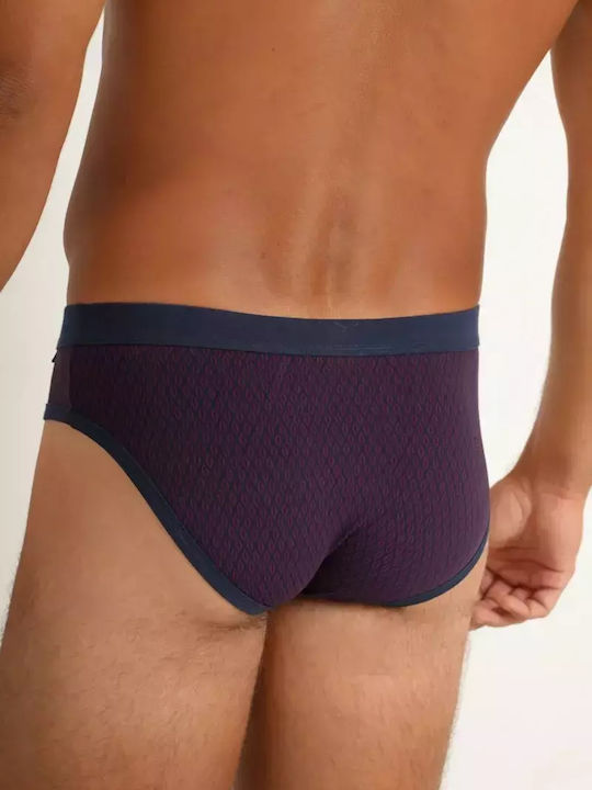 Adamo Herren Slips Burgundisch mit Mustern 1Packung