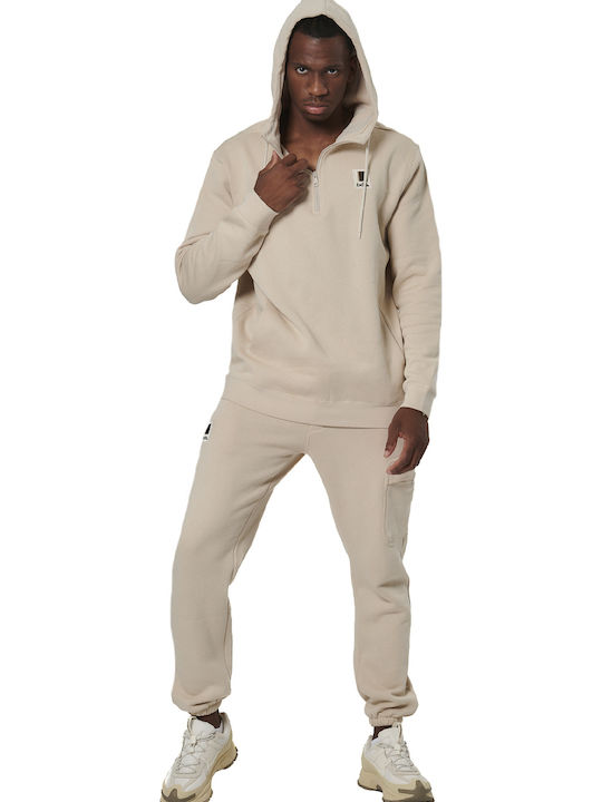 Cargo Jogginghose Mit Elastik Beige