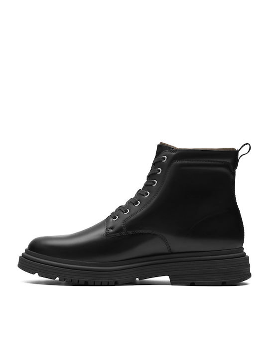 Leather Black Men's Boots Waterproof