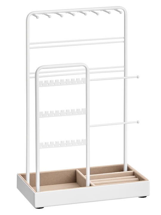 Songmics Σταντ Κοσμημάτων Μεταλλικό Λευκό 19.6x11.5x30.8cm