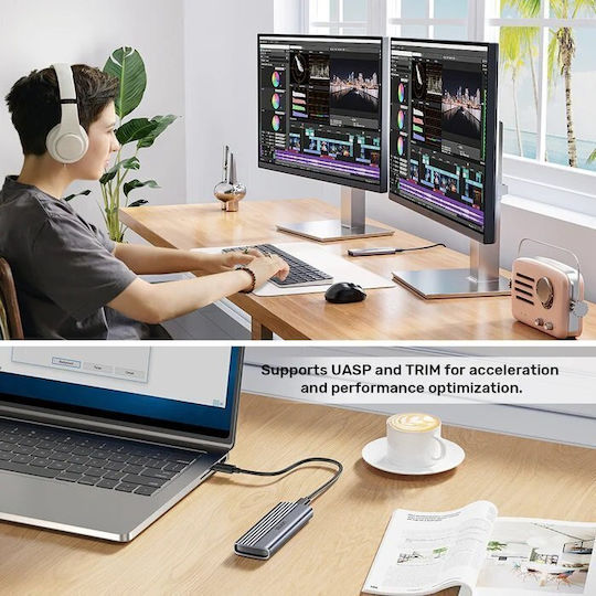 Unitek USB-C NVMe PCIe Кутия За Твърди Дискове 10Gbps S1241B