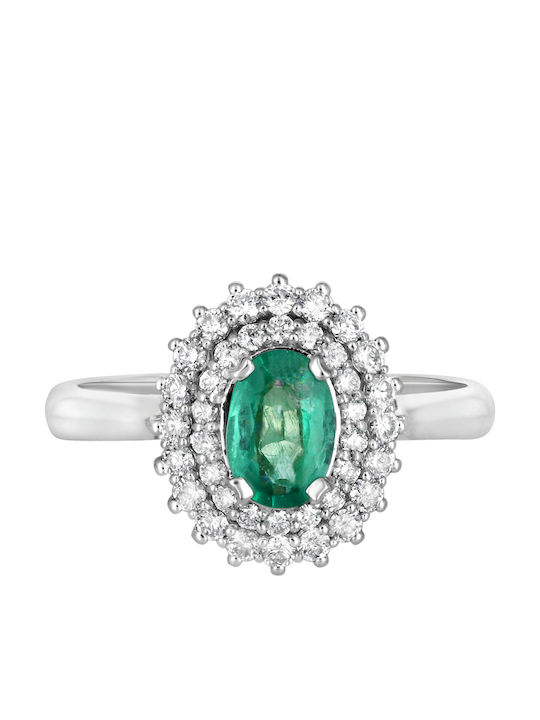 Damen Ring mit Diamant aus Weißgold 18K