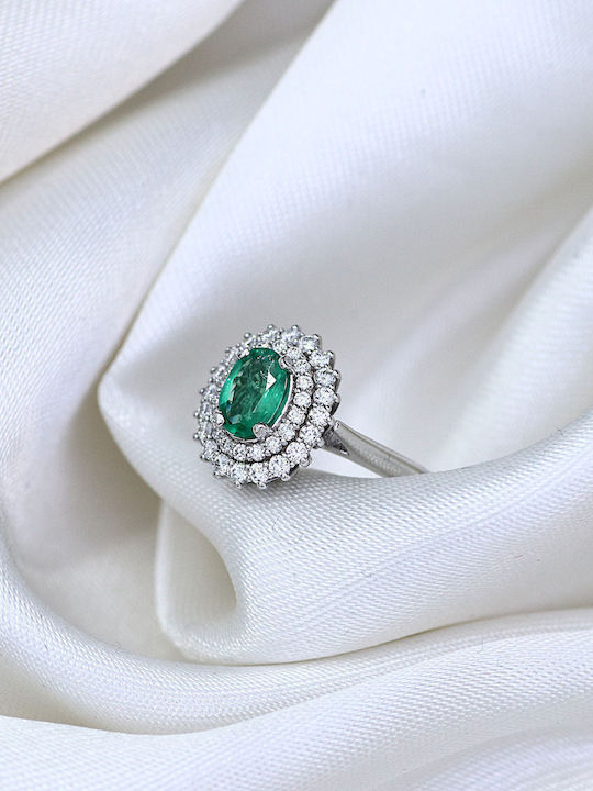 Damen Ring mit Diamant aus Weißgold 18K