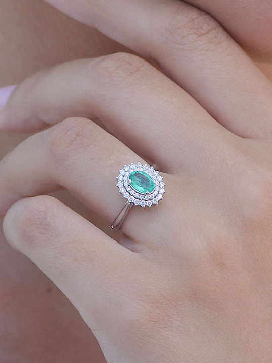 Damen Ring mit Diamant aus Weißgold 18K