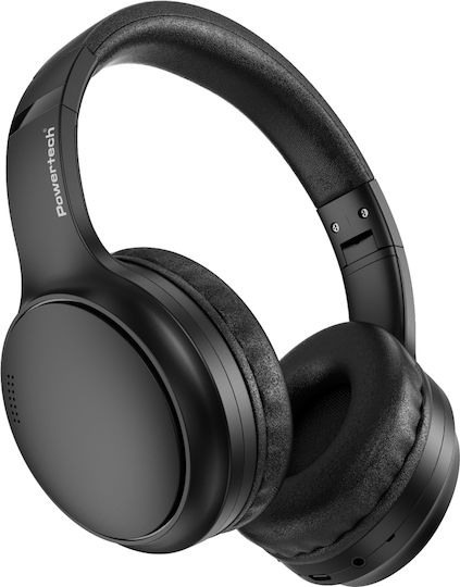 Powertech PT-1463 Ασύρματα / Ενσύρματα On Ear Ακουστικά με 30 ώρες Λειτουργίας Μαύρα