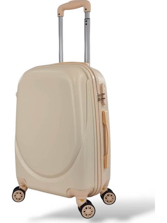 Ormi Cabin Hard Beige Suitcase with 4 Wheels Height 55cm