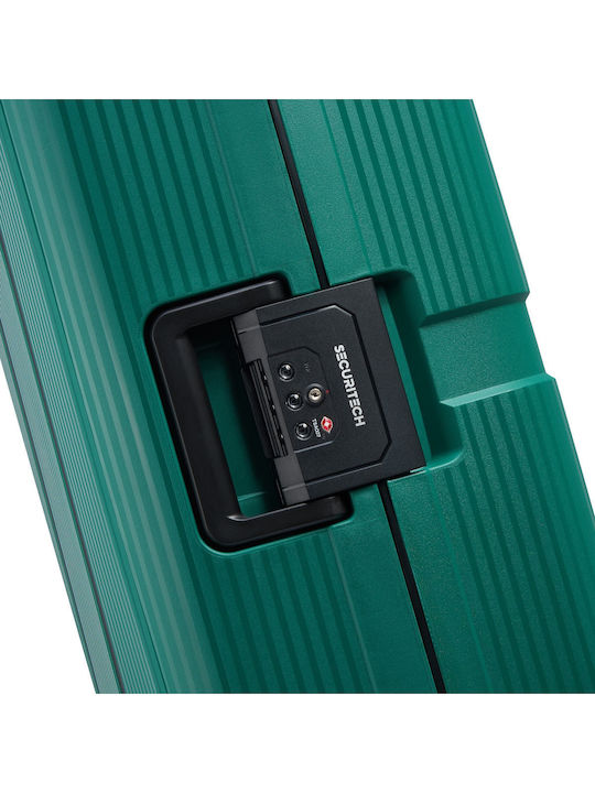 Securitech by Delsey Μεσαία Βαλίτσα Ταξιδίου Σκληρή Stone Green με 4 Ρόδες Ύψους 66.5εκ.