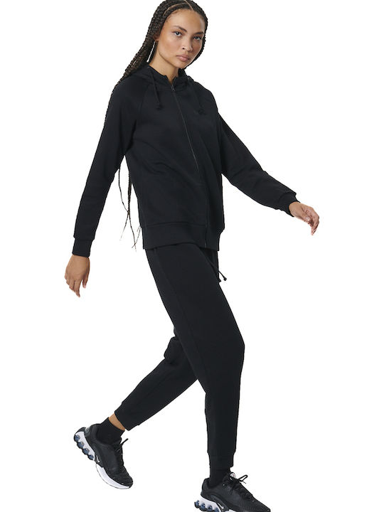 Women's Sweatshirt Jacket Hooded Black