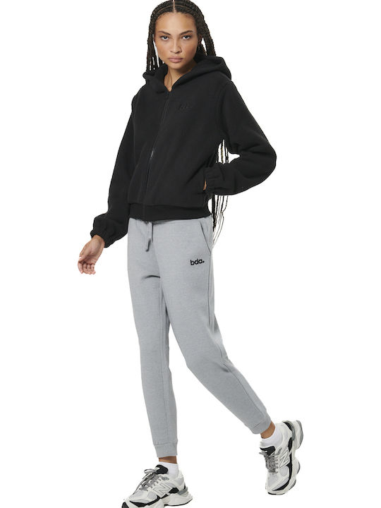 Short Women's Cardigan with Zipper Black