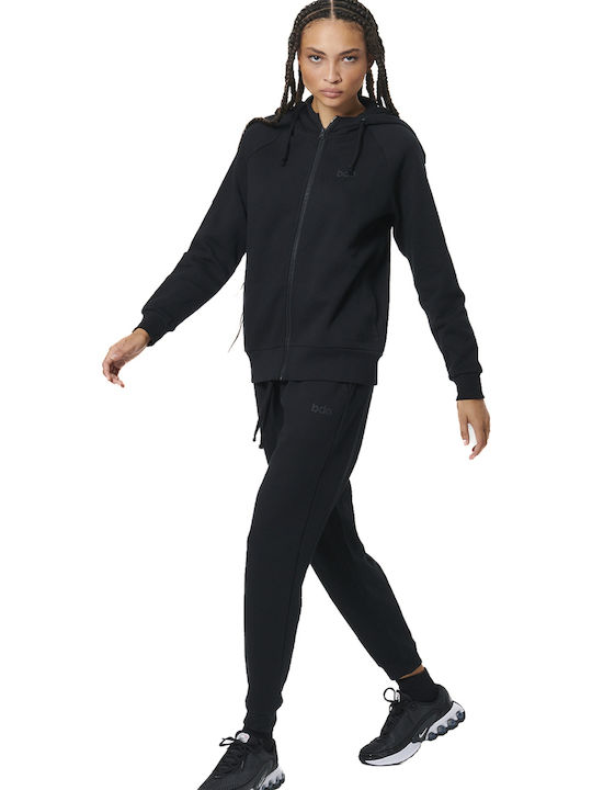 Women's Sweatshirt Jacket Hooded Black