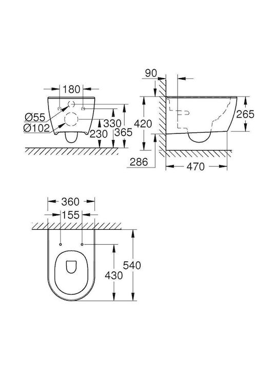 Grohe Essence Wandhängende Toilette Randlos Ohne Deckel Weiße Grohe Essence Wandhängende Toilette Randlos Ohne Deckel Weiße