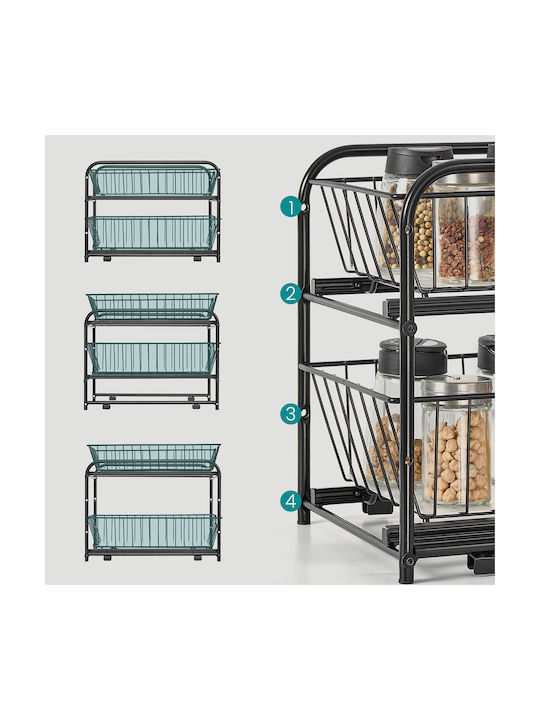 Songmics Metal Kitchen Cupboard Shelf 21.6x36.5x31.5cm Black