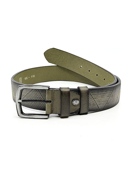 Breit Herren Gürtel Leder Grün