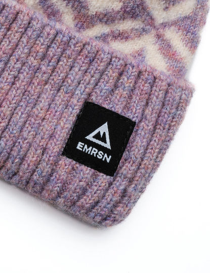 Beanie Unisex Beanie with Rib Knit in Lilac color
