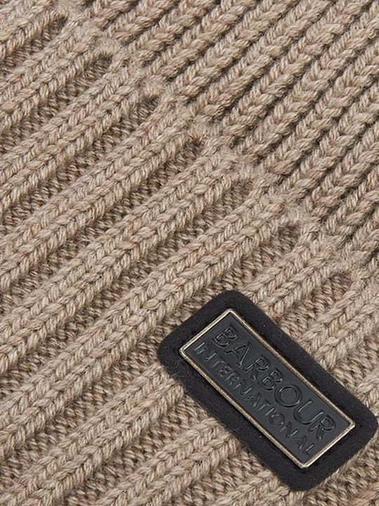 Beanie Ανδρικός Σκούφος με Rib Πλέξη σε Καφέ χρώμα