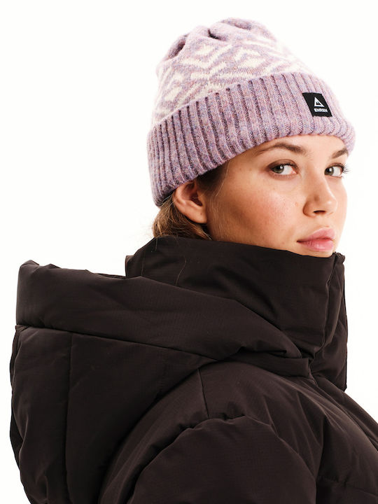 Beanie Unisex Σκούφος με Rib Πλέξη σε Λιλά χρώμα